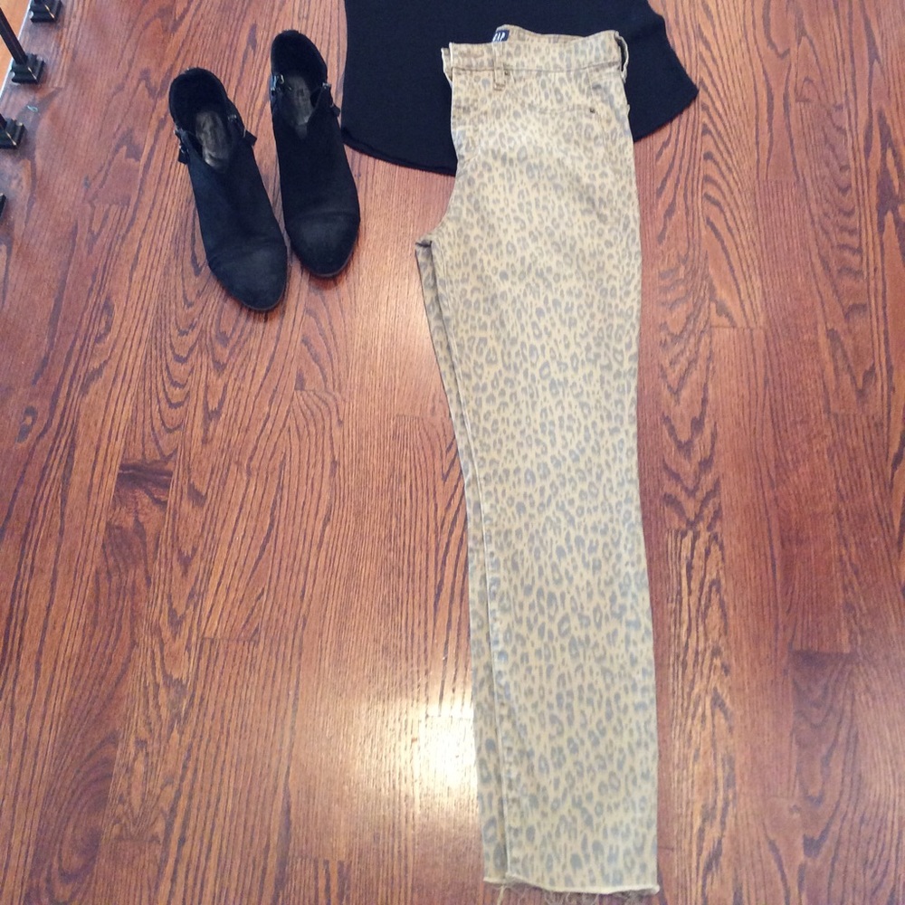 gap high rise leopard print true skinny ankle jean sz 28  NWOT - Picture 5 of 10